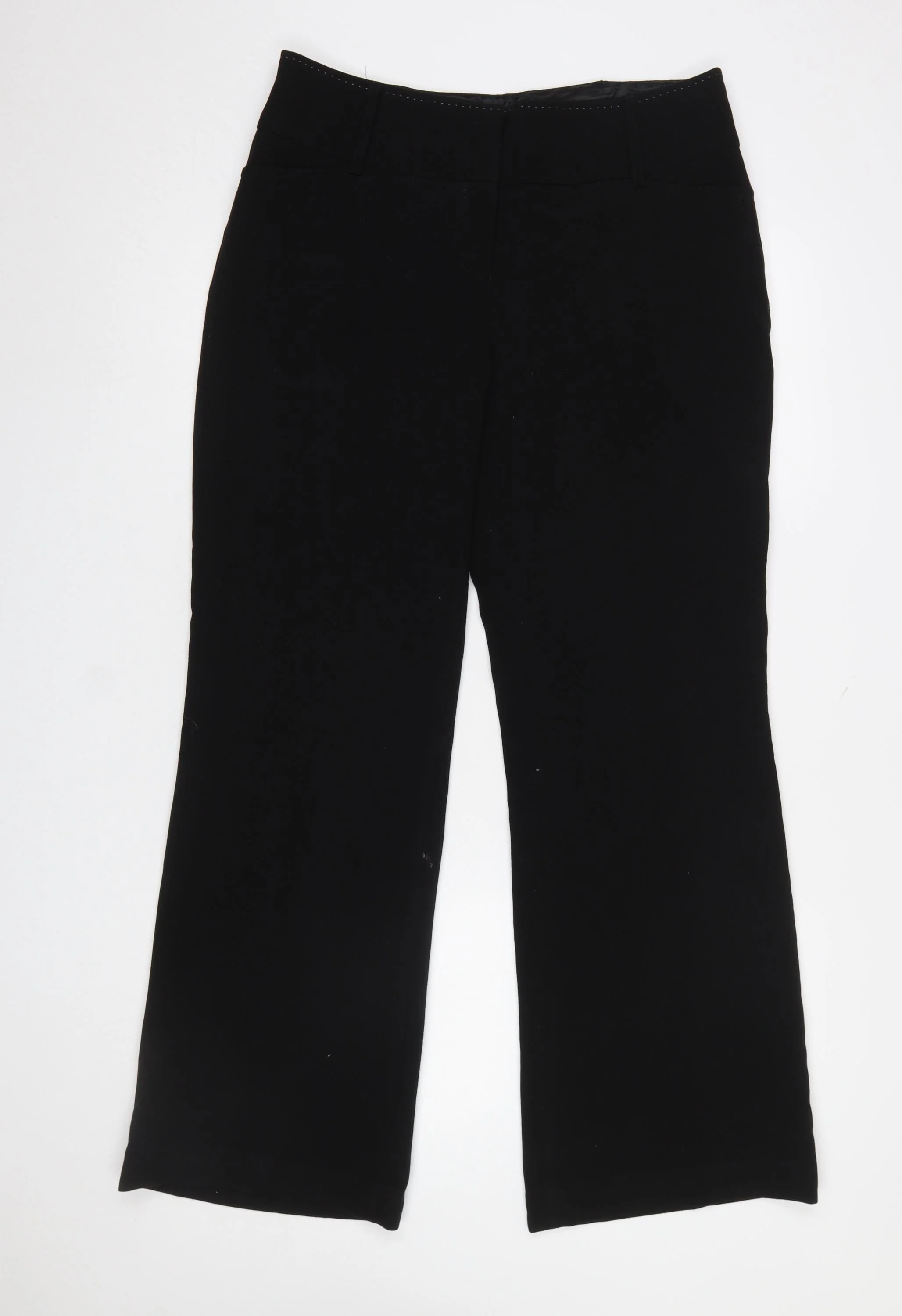 Next Women Black Straight Leg Dress Pants Size 14 Regular Work Trousers