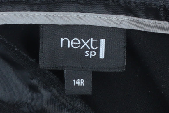 Next Women Black Straight Leg Dress Pants Size 14 Regular Work Trousers - Image 4
