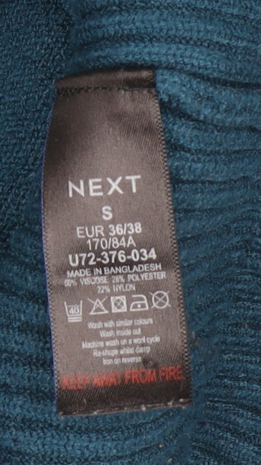 Next Women Blue V-Neck Long Sleeve Knit Cardigan Size S - Image 4