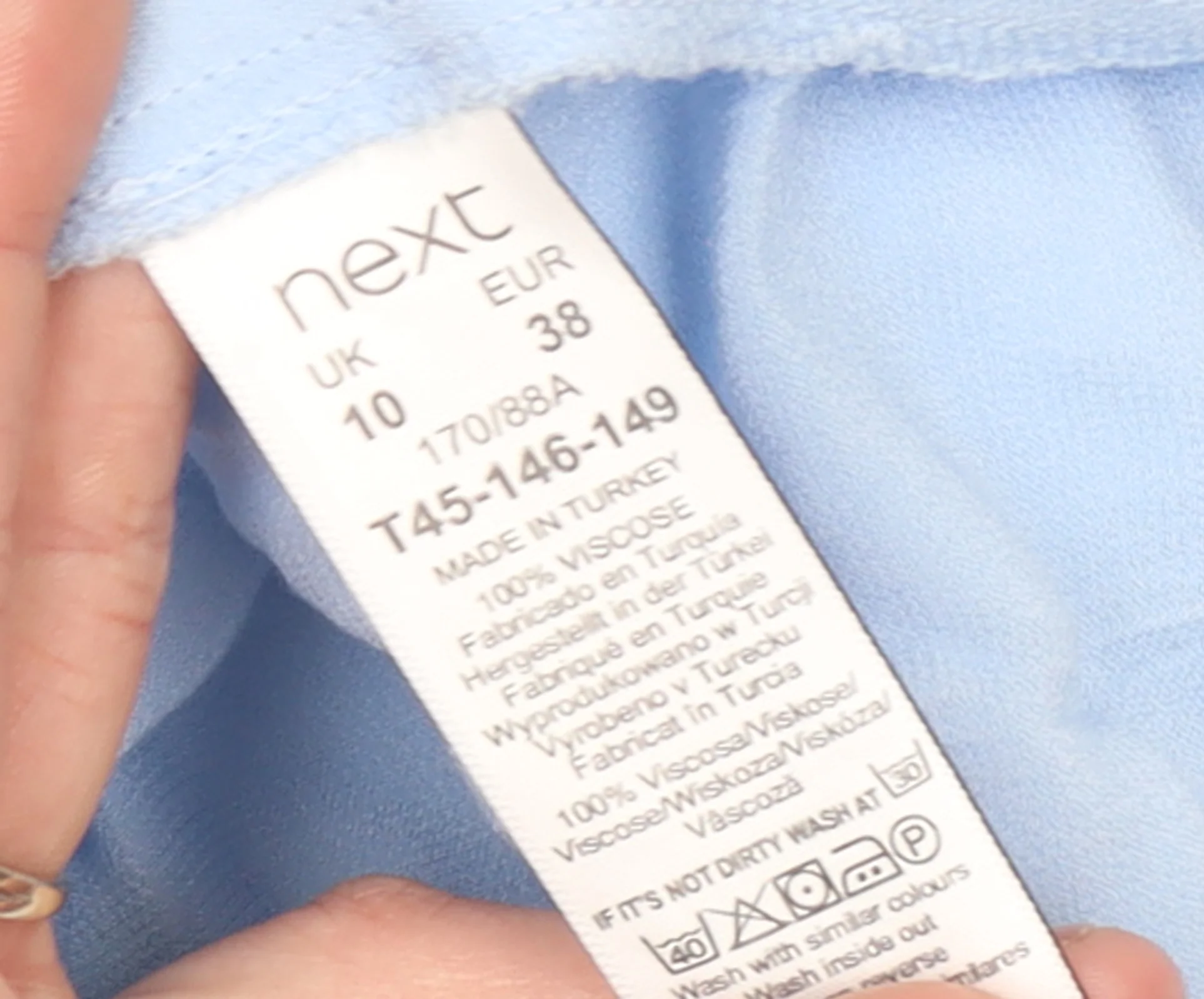 Next Women Blue Viscose Wrap Blouse Size 10 Sleeveless Collared Top - Image 4