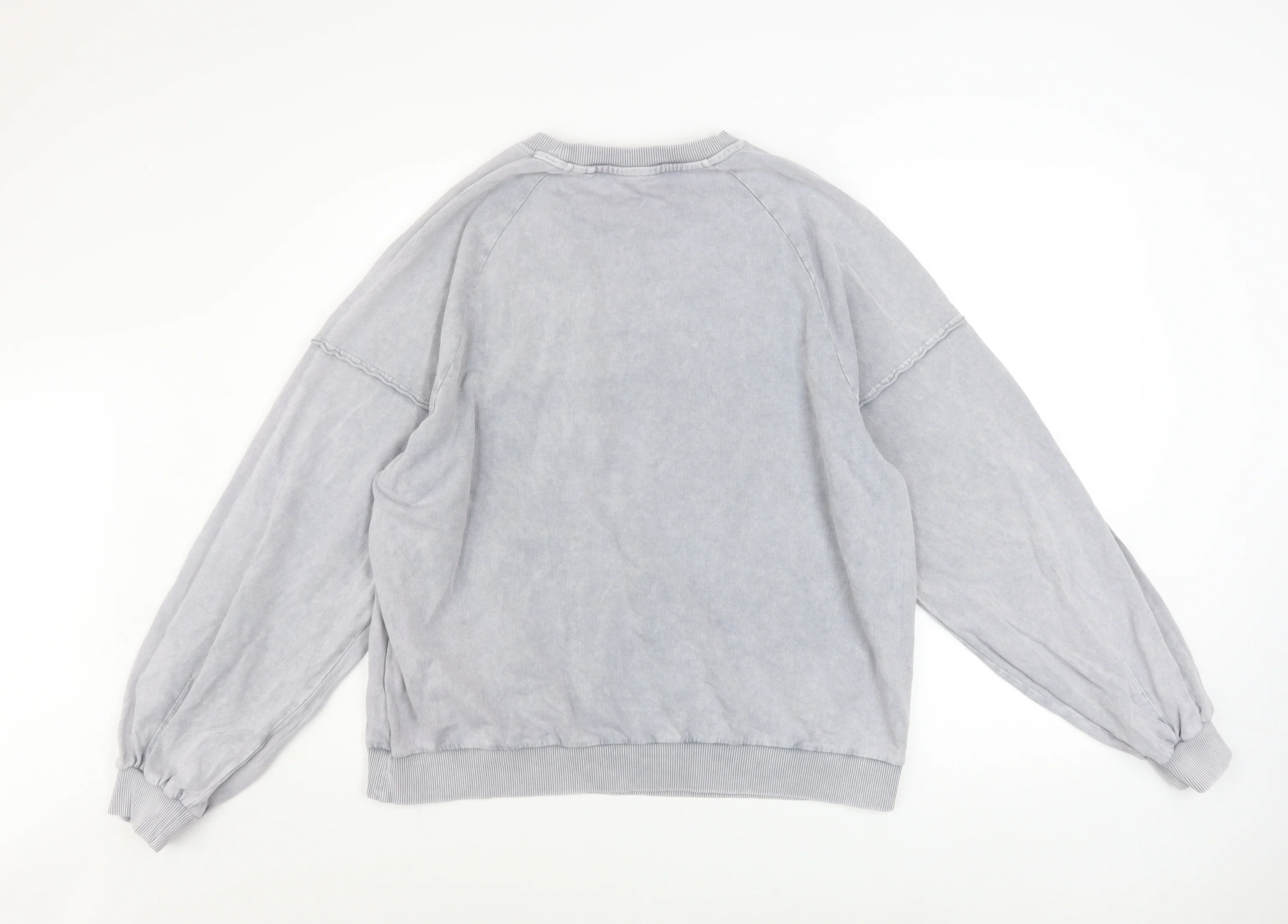Next Women Grey Cotton Pullover Sweatshirt L Casual Relaxed Fit - Image 3
