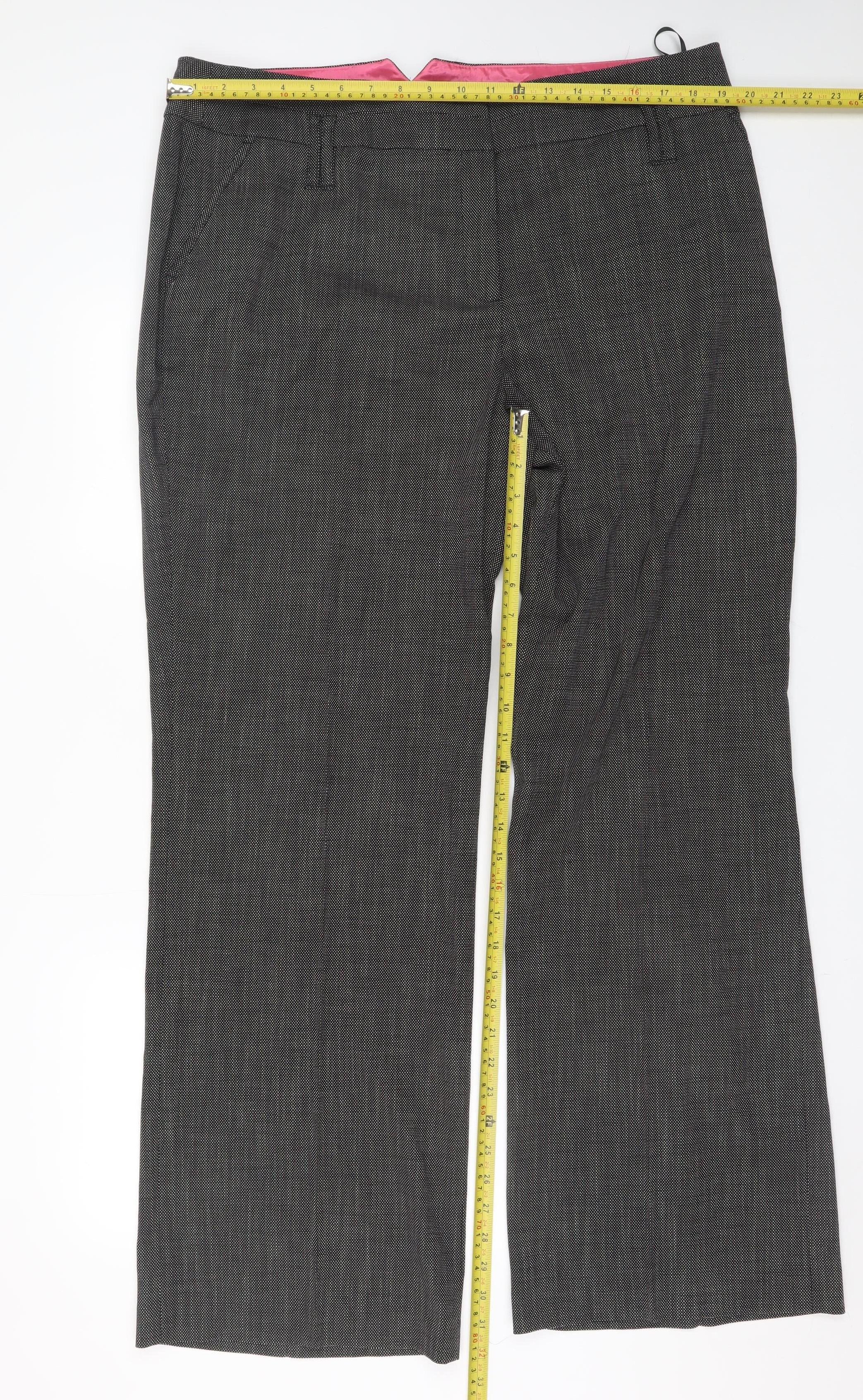 Next Women Grey Herringbone Dress Pants Size 20L Tall Work Trousers - Image 2