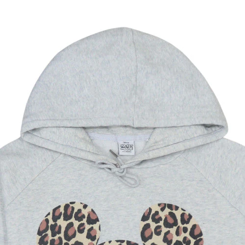 Next Women Grey Hooded Pullover Hoodie XL Leopard Mickey Print - Image 8