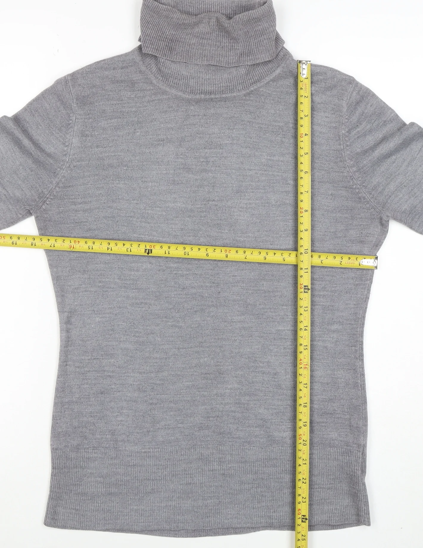 Next Women Grey Merino Wool Roll Neck Jumper Size 12 - Image 2