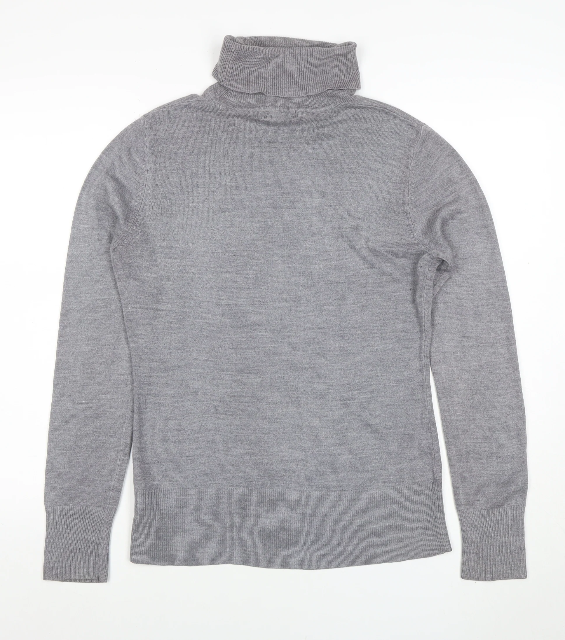 Next Women Grey Merino Wool Roll Neck Jumper Size 12 - Image 3