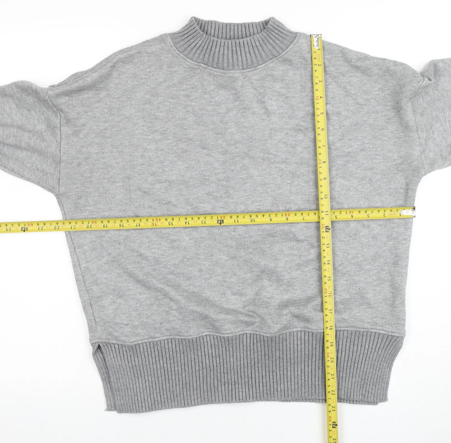 NEXT Women Grey Mock Neck Knit Jumper M Relaxed Fit Pullover - Image 2