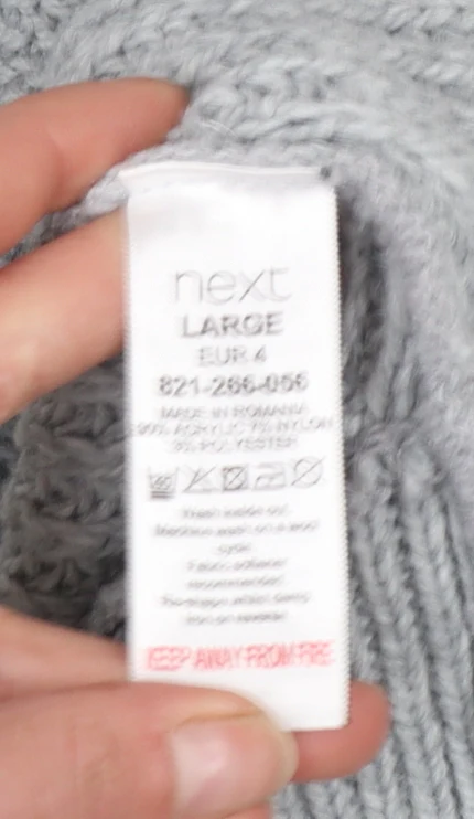 Next Women Grey Roll Neck Cable Knit Cape Jumper L - Image 5