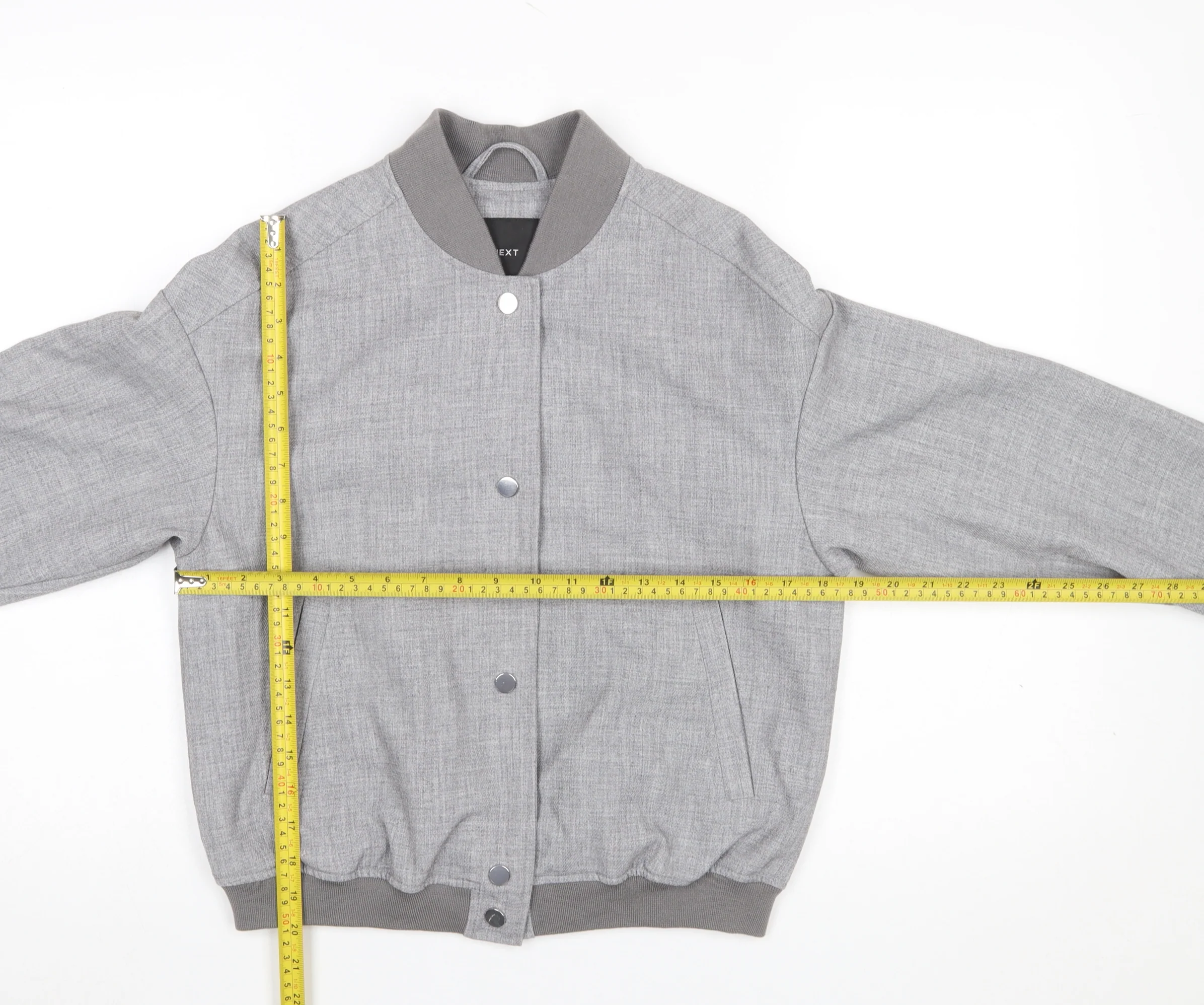 Next Women Grey Size 6 Bomber Jacket Polyester Blend Lined - Image 2