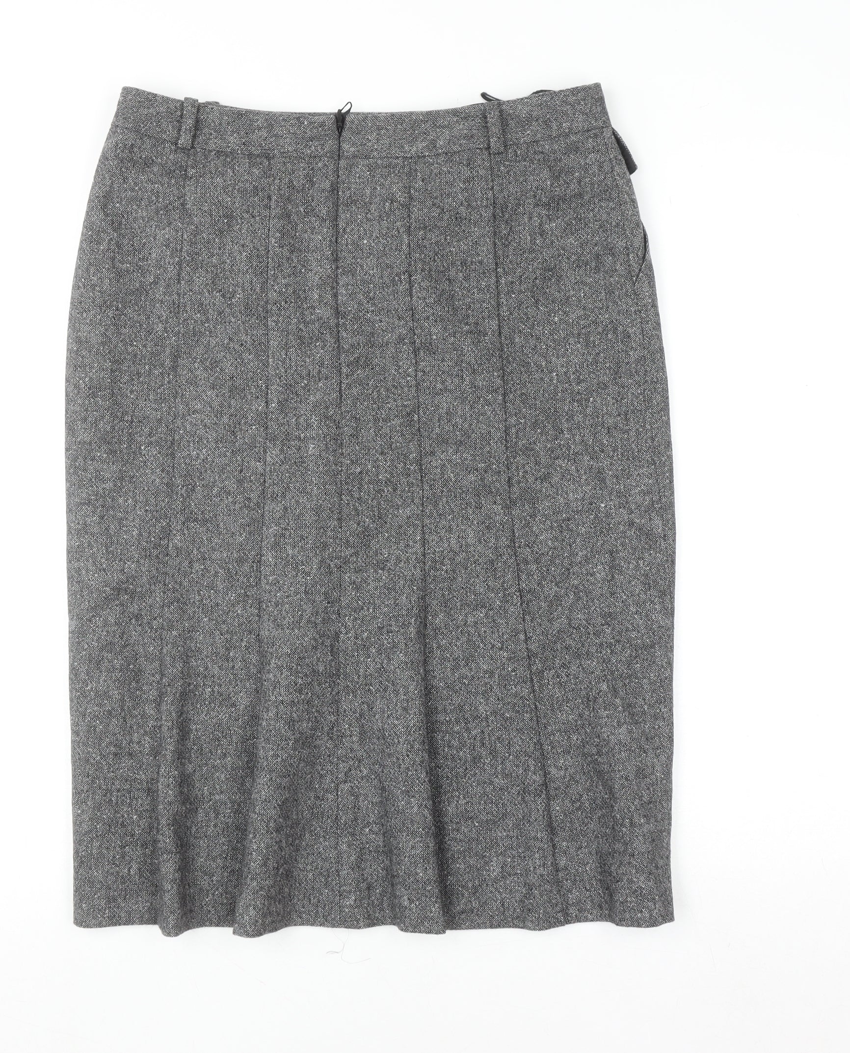 Next Women Grey Wool Tweed Pencil Skirt Size 10 Knee Length Workwear - Image 3