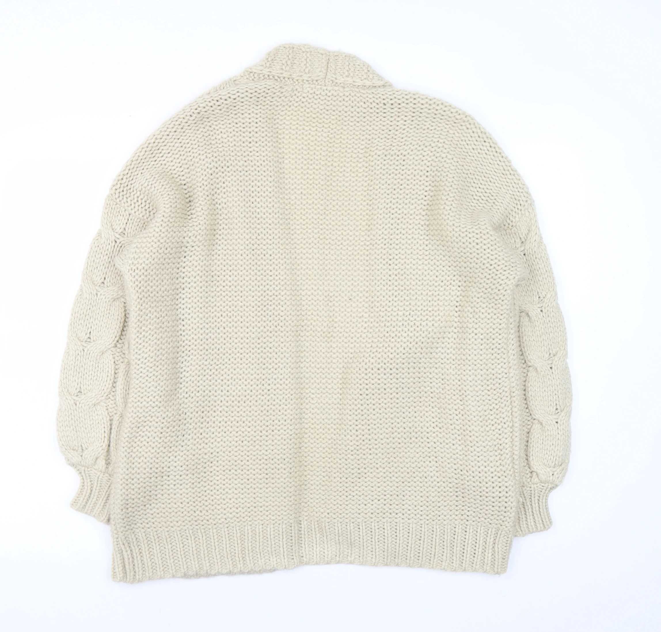 Next Women Ivory Cable-Knit Open Cardigan XS Acrylic Winter Jumper - Image 3
