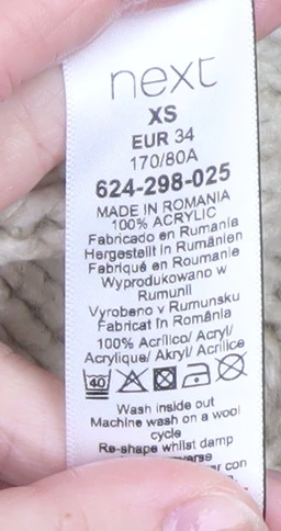 Next Women Ivory Cable-Knit Open Cardigan XS Acrylic Winter Jumper - Image 4