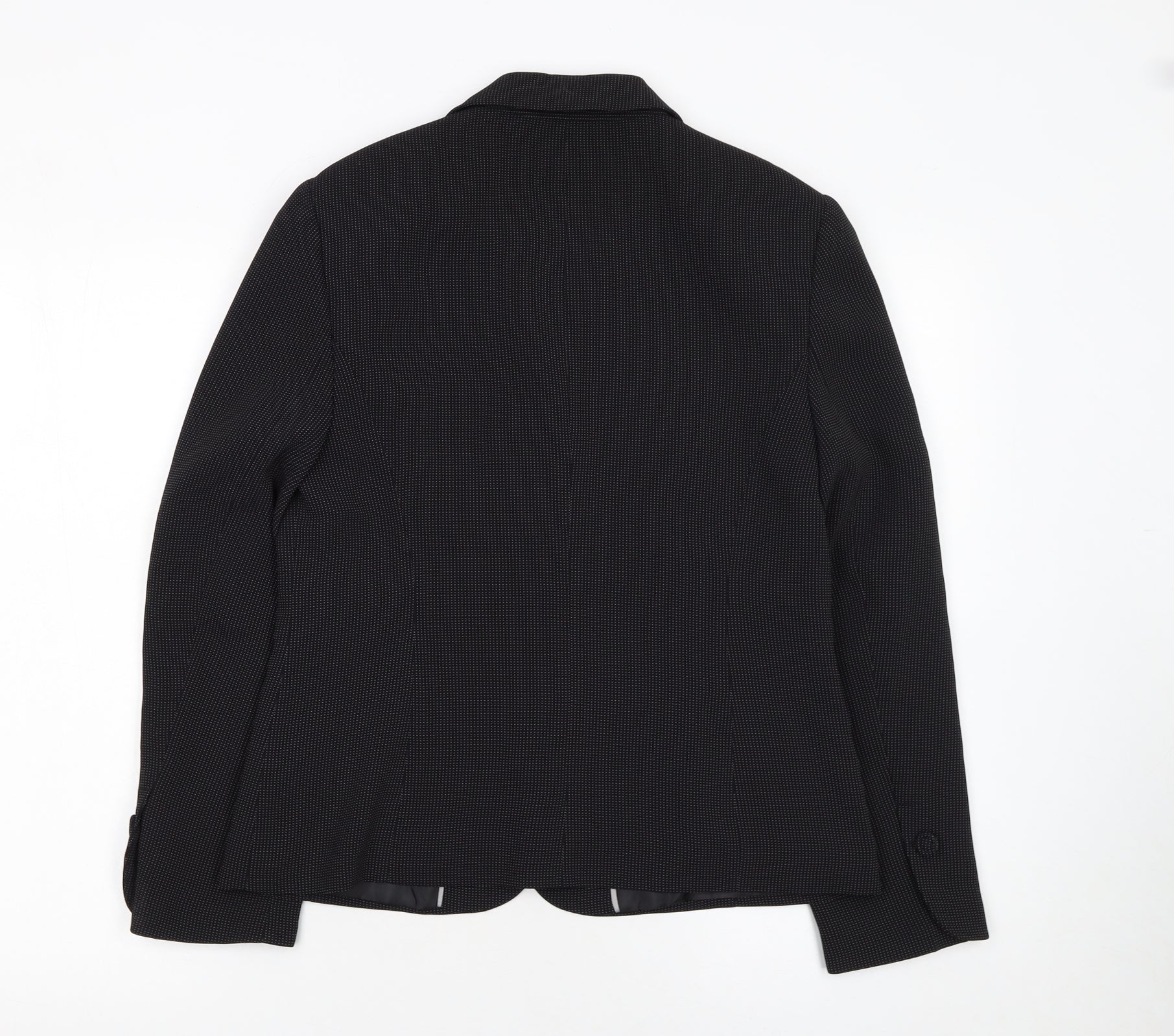 Next Women Petite Black Pinstripe Blazer Size 12 Classic Fit - Image 3