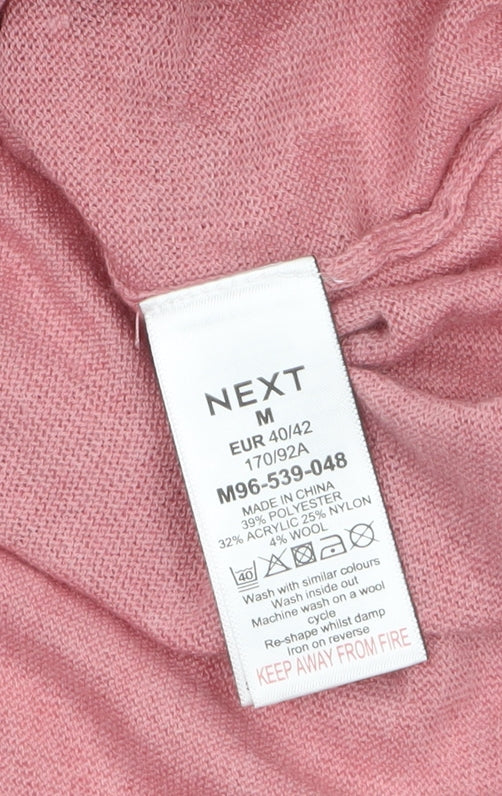Next Women Pink High Neck Long Sleeve Knit Jumper Size 14 - Image 4
