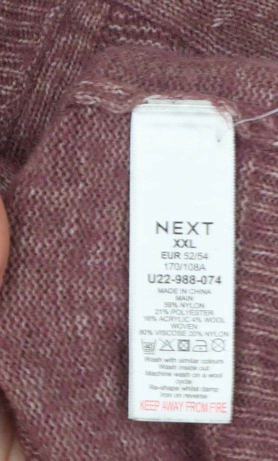 Next Women Purple V-Neck 2XL Relaxed Pullover Jumper - Image 4