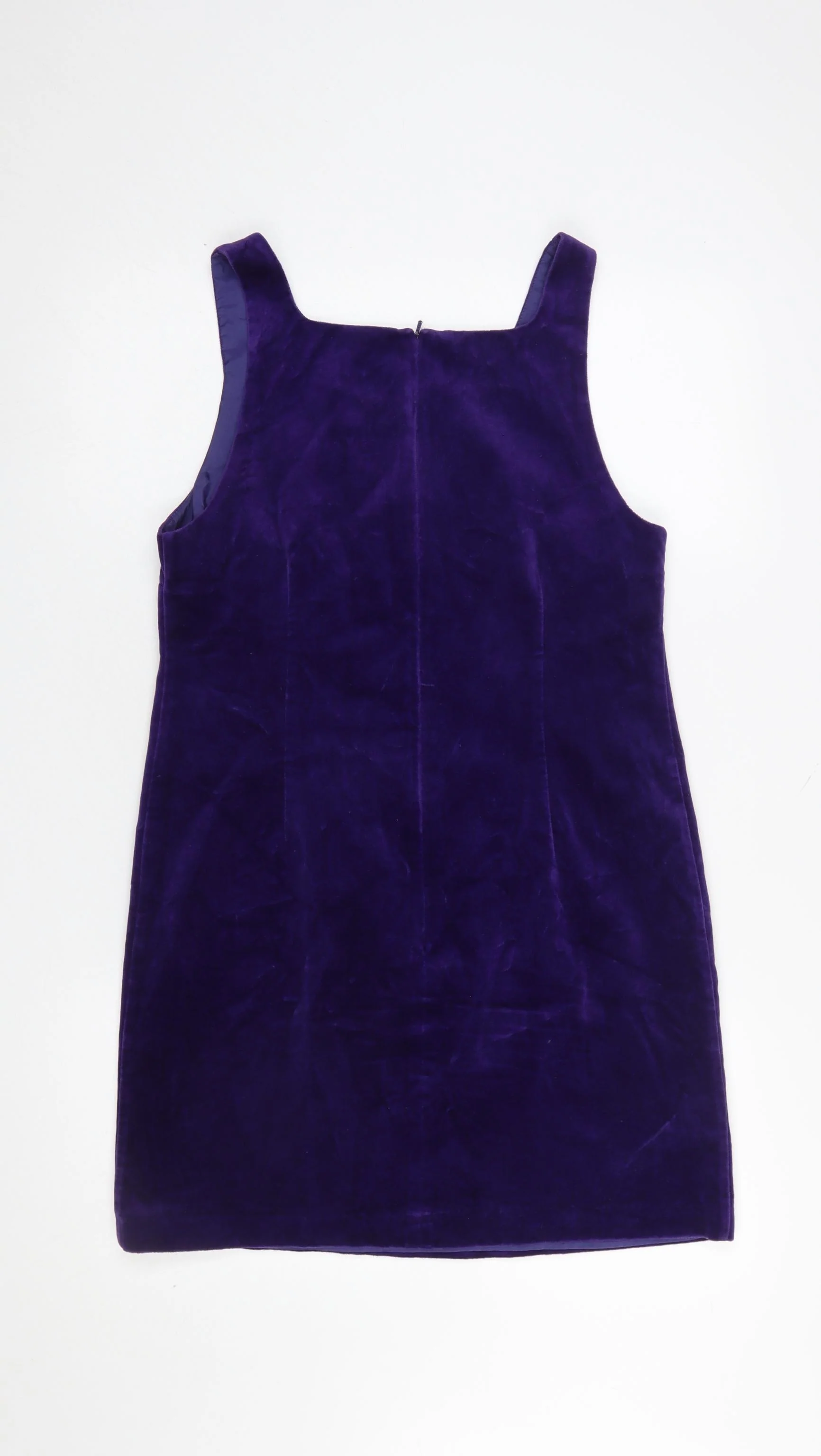 Next Women Purple Velvet Shift Dress Size 10 Party Sleeveless - Image 3