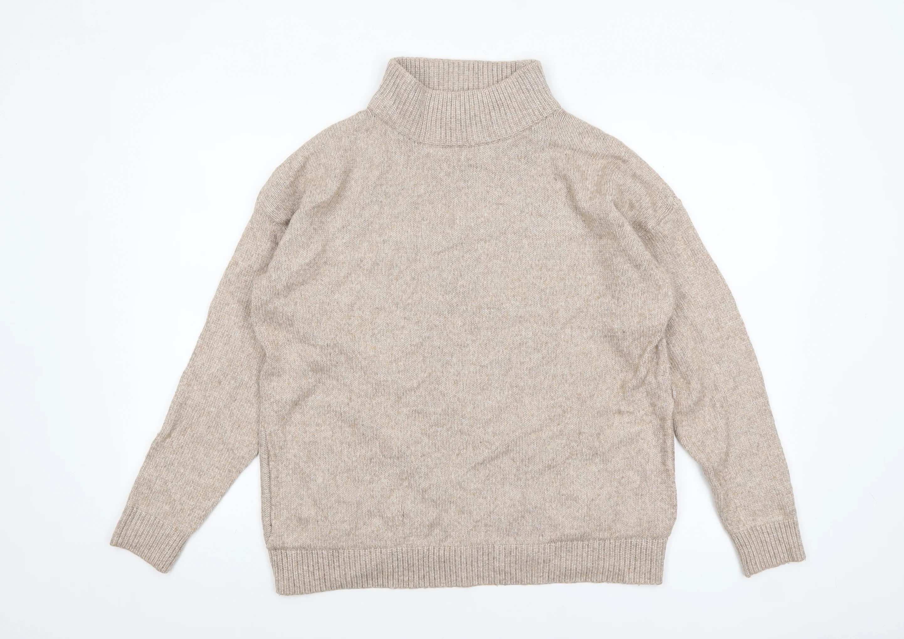 Next Women’s Beige Roll Neck Knit Jumper Size M Regular Fit