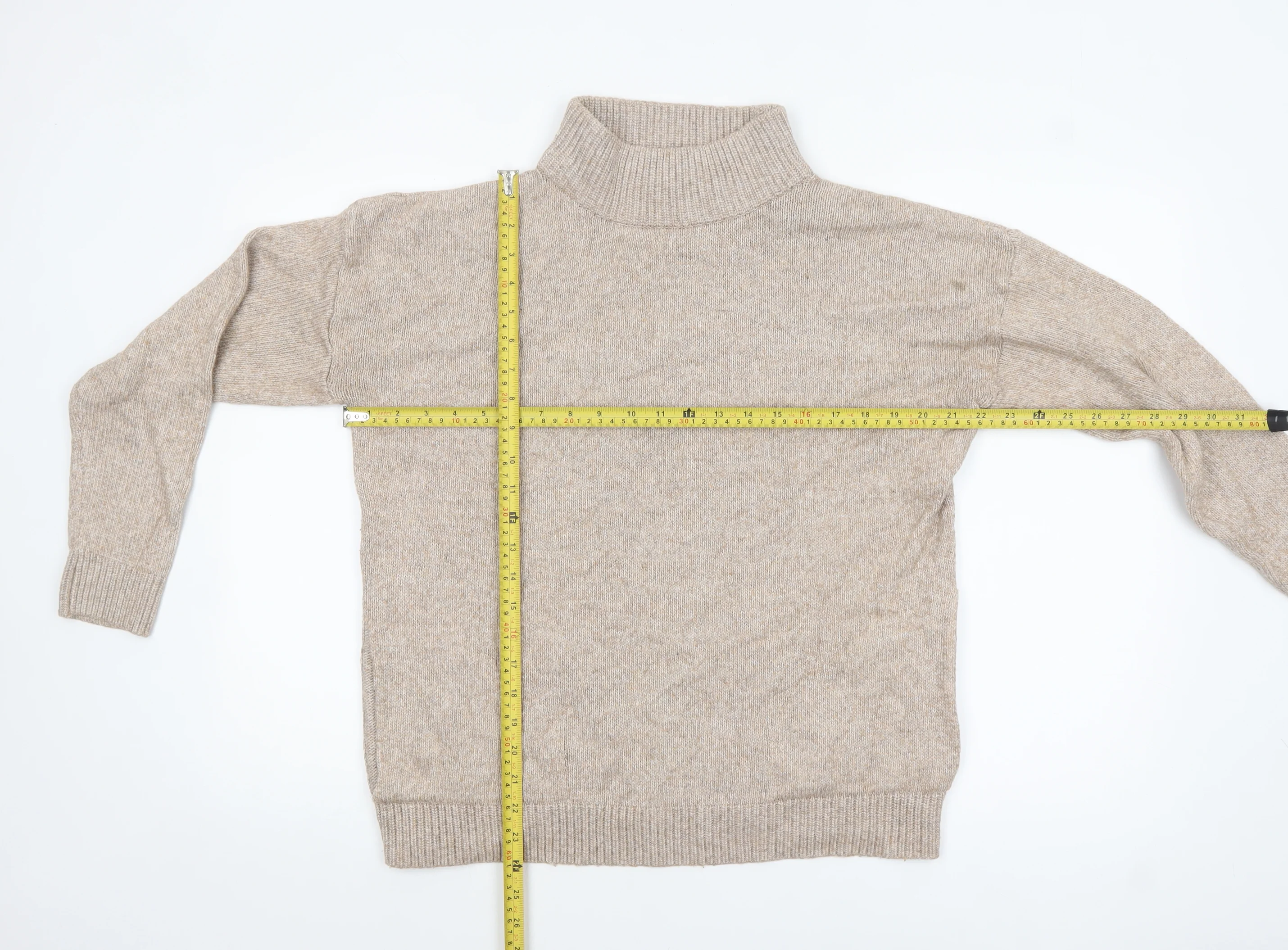 Next Women’s Beige Roll Neck Knit Jumper Size M Regular Fit - Image 2