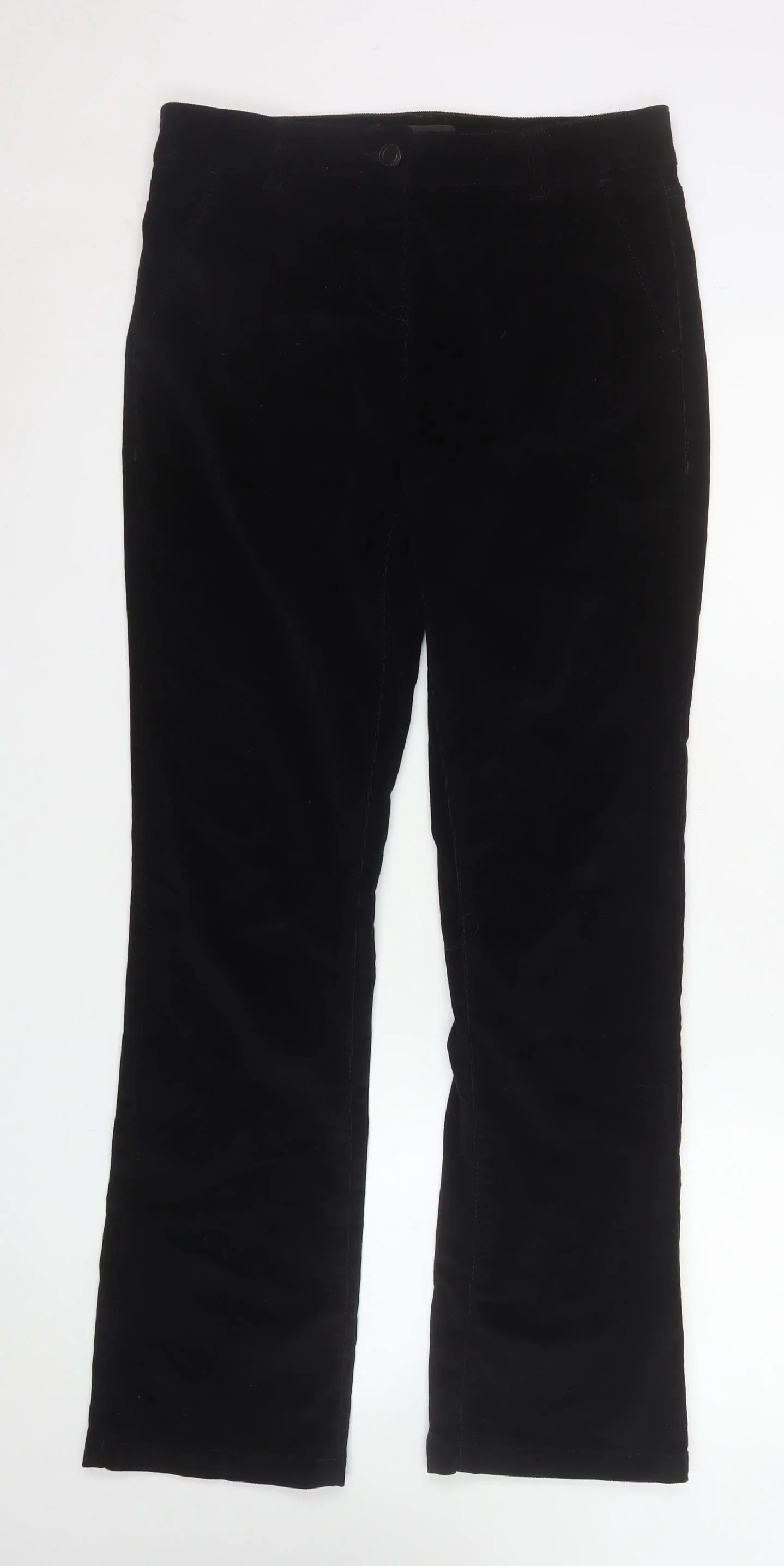 Next Women’s Black Corduroy Stretch Straight Trousers Size 8