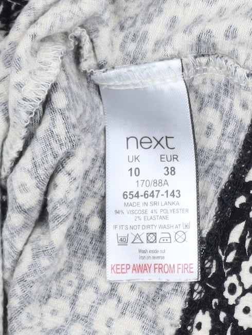 Next Women’s Black Floral Long Sleeve Blouse Size 10 Viscose Mix - Image 4