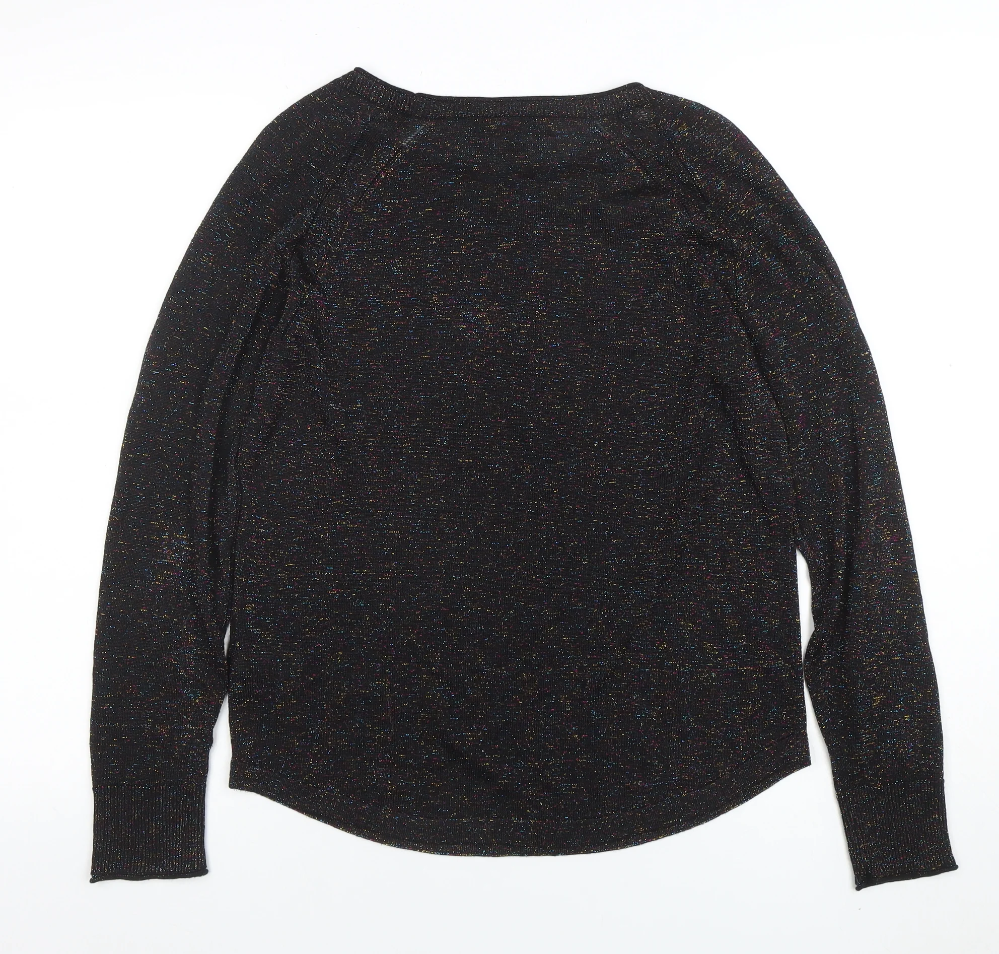 Next Women’s Black Metallic Knit Crew Neck Jumper Size 12 - Image 3