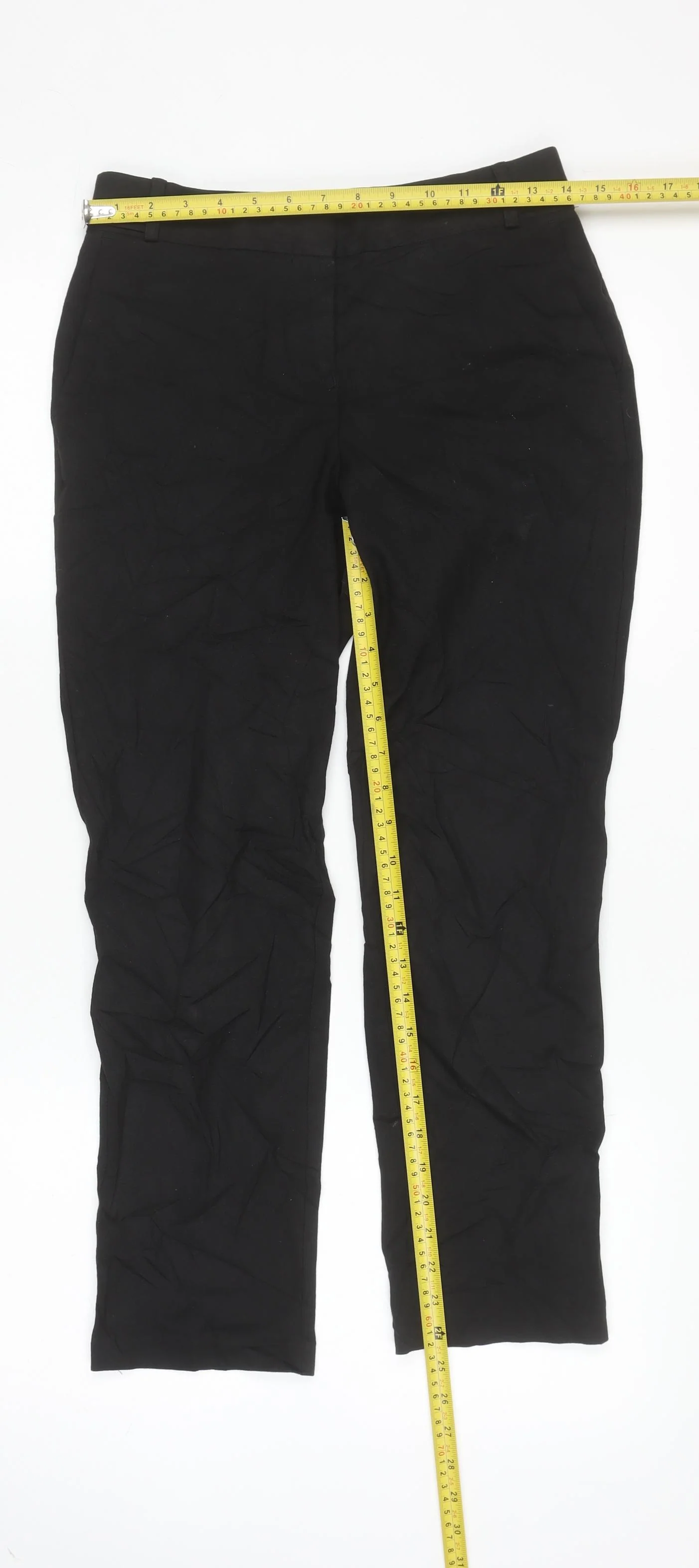 Next Women’s Black Slim Fit Dress Pants Size 6R Straight Leg Trousers - Image 2