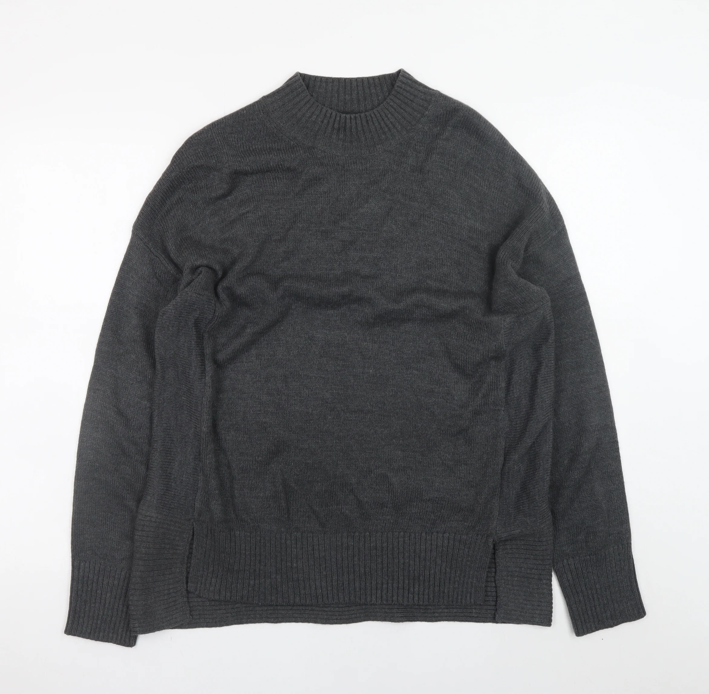 NEXT Women’s Grey Acrylic Mock Neck Long Sleeve Jumper Size 14