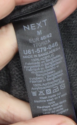 NEXT Women’s Grey Acrylic Mock Neck Long Sleeve Jumper Size 14 - Image 4