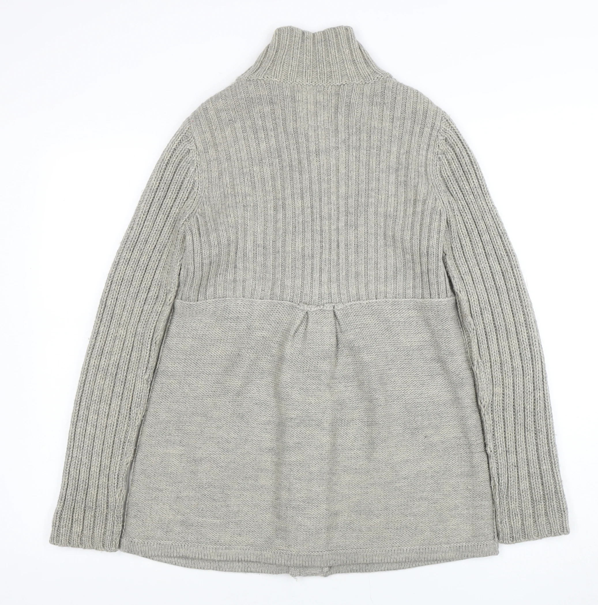 Next Women’s Grey Cable Knit Long Cardigan UK 10 Wool Blend - Image 3