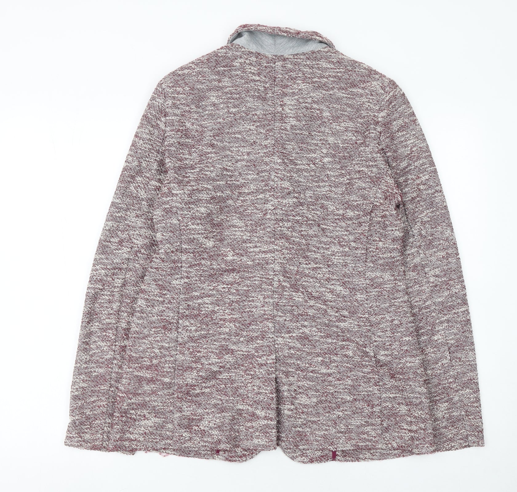 Next Women’s Grey Marled Blazer UK 12 Tailored Two-Button Jacket - Image 3