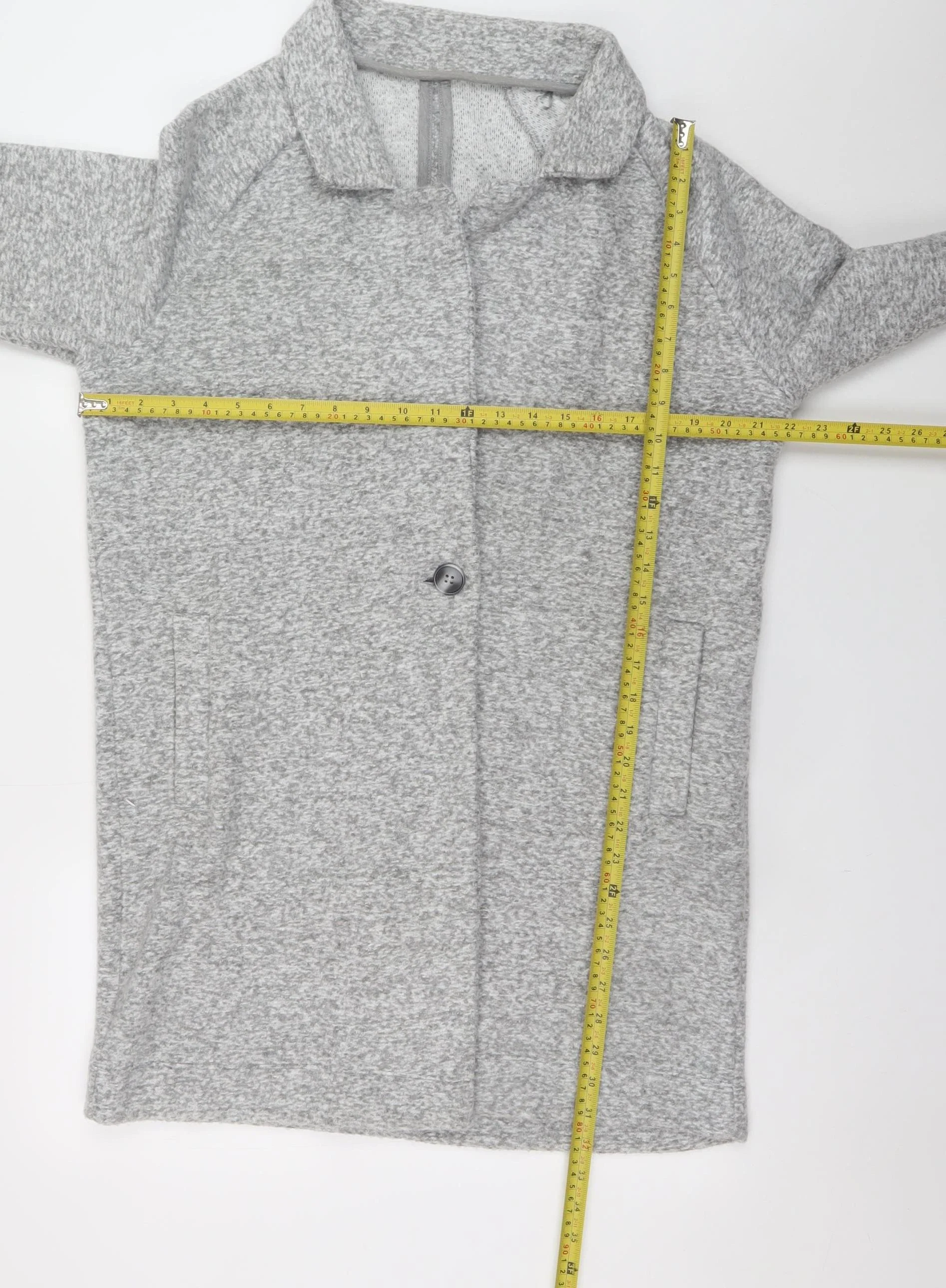 Next Women’s Grey Mid-Length Button Overcoat Size 12 - Image 2