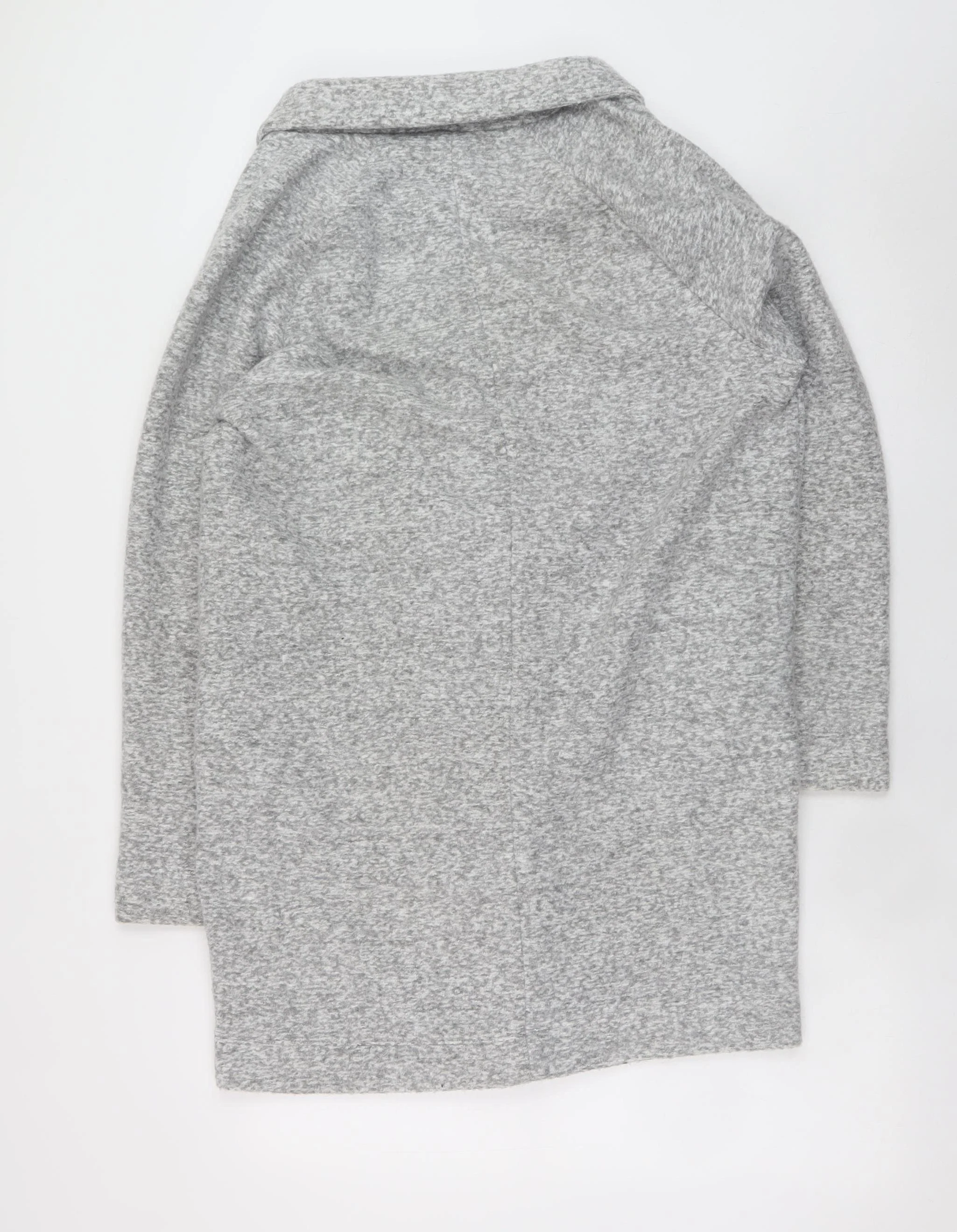 Next Women’s Grey Mid-Length Button Overcoat Size 12 - Image 3