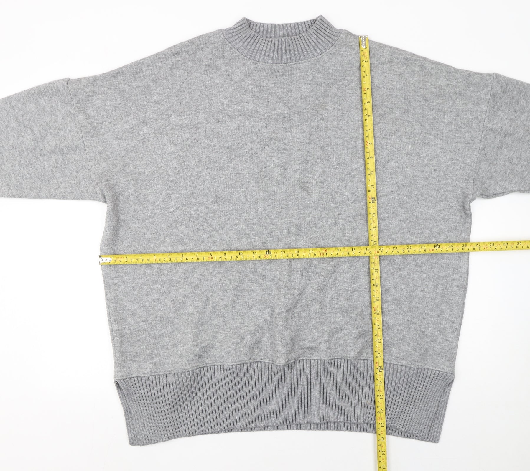 NEXT Women’s Grey Mock Neck Relaxed Fit Long Sleeve Knit Jumper 2XL - Image 2