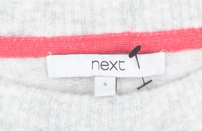 Next Women’s Grey Star Stripe Knit Jumper Size S Long Sleeve - Image 4