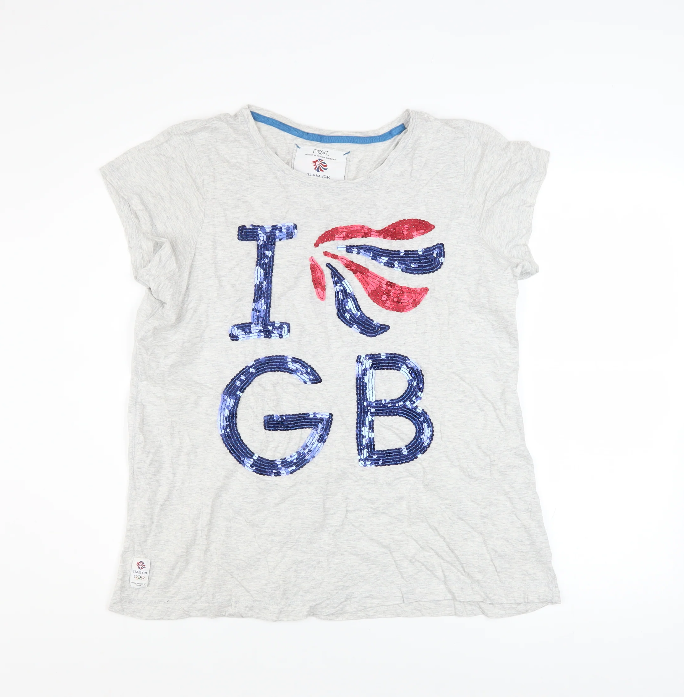 Next Women’s Grey Team GB Sequin T-Shirt Size 20