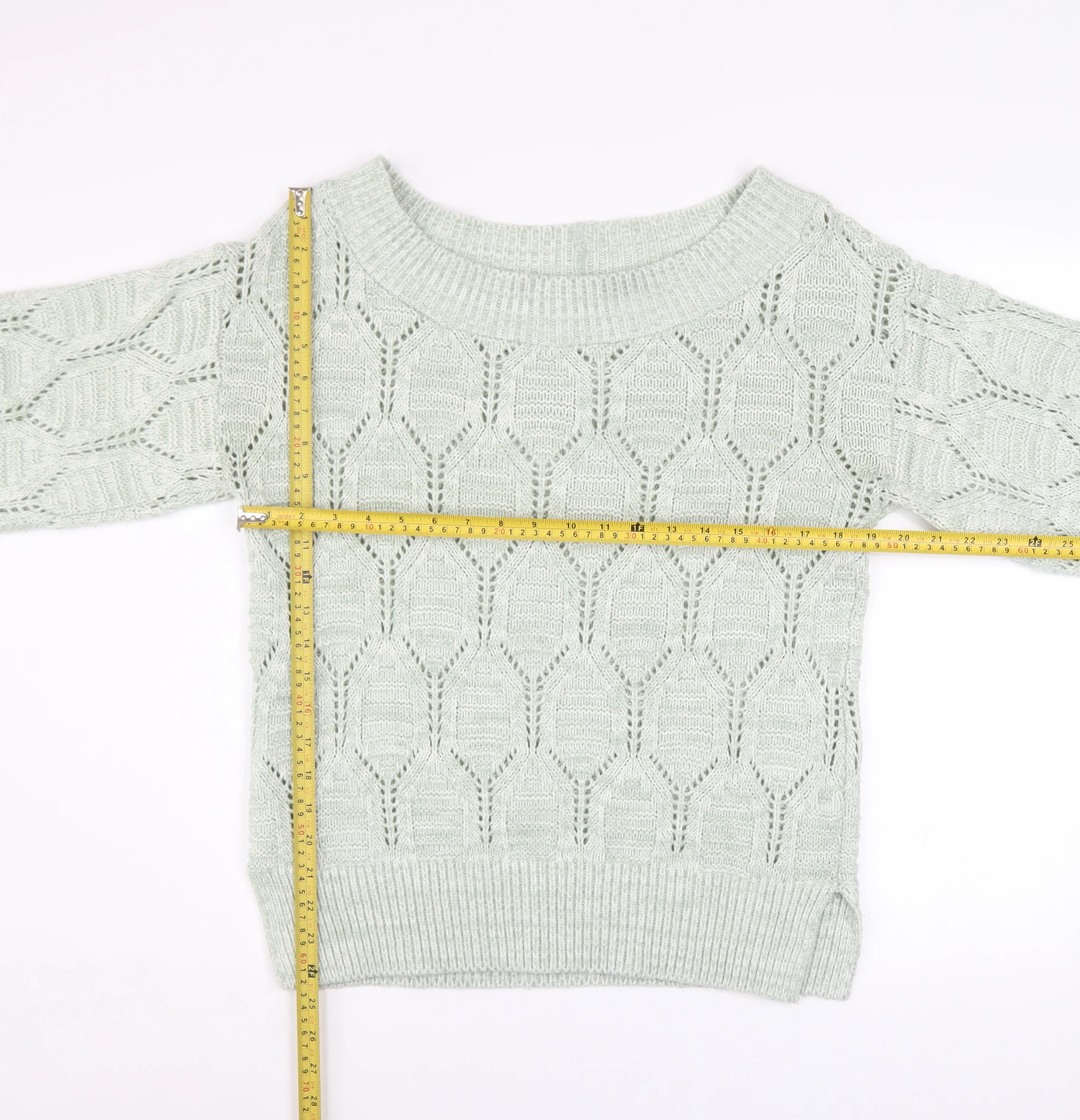 Next Women’s Ivory Open-Knit Balloon Sleeve Pullover Jumper Size 14 - Image 2