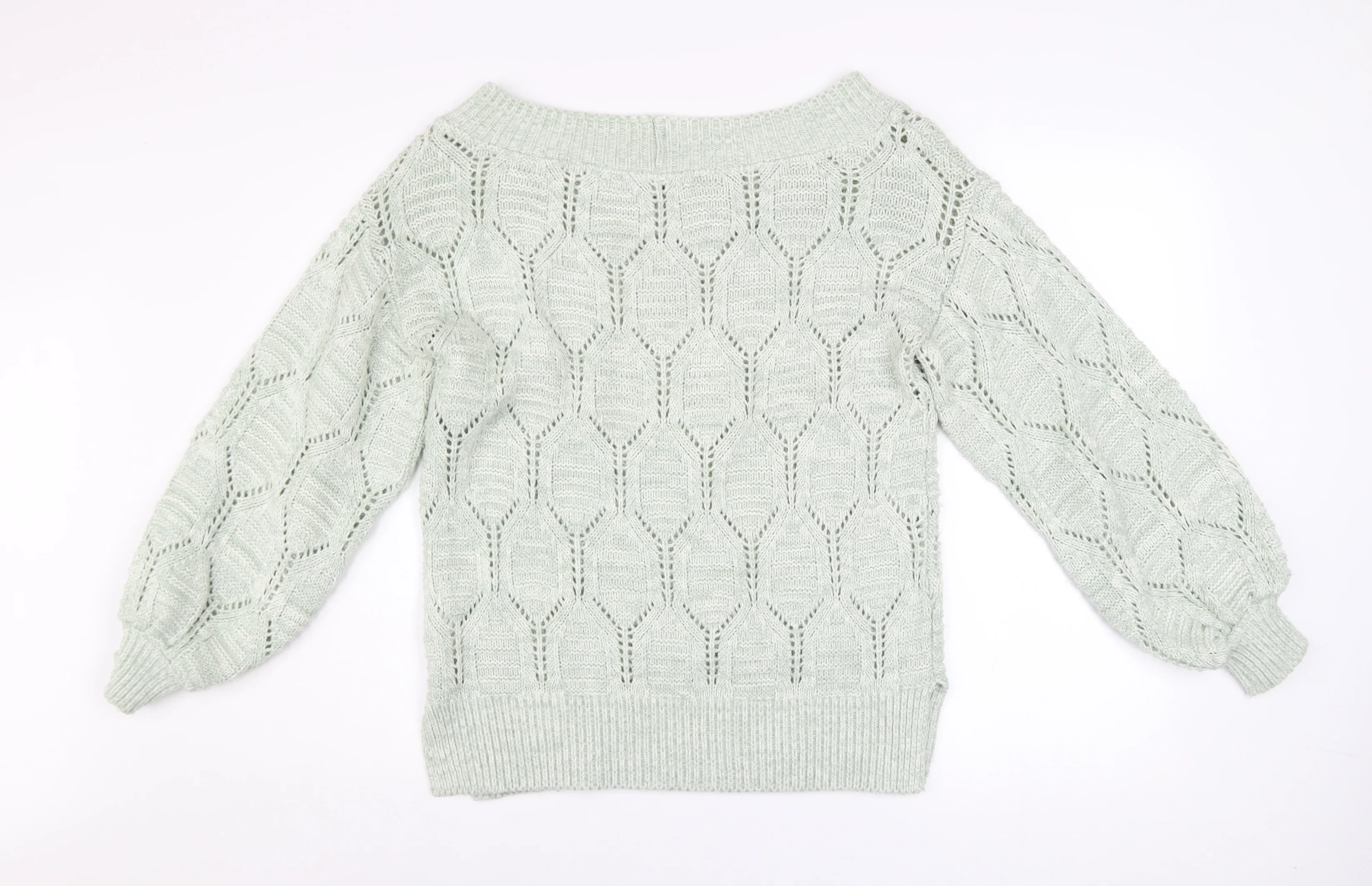 Next Women’s Ivory Open-Knit Balloon Sleeve Pullover Jumper Size 14 - Image 3