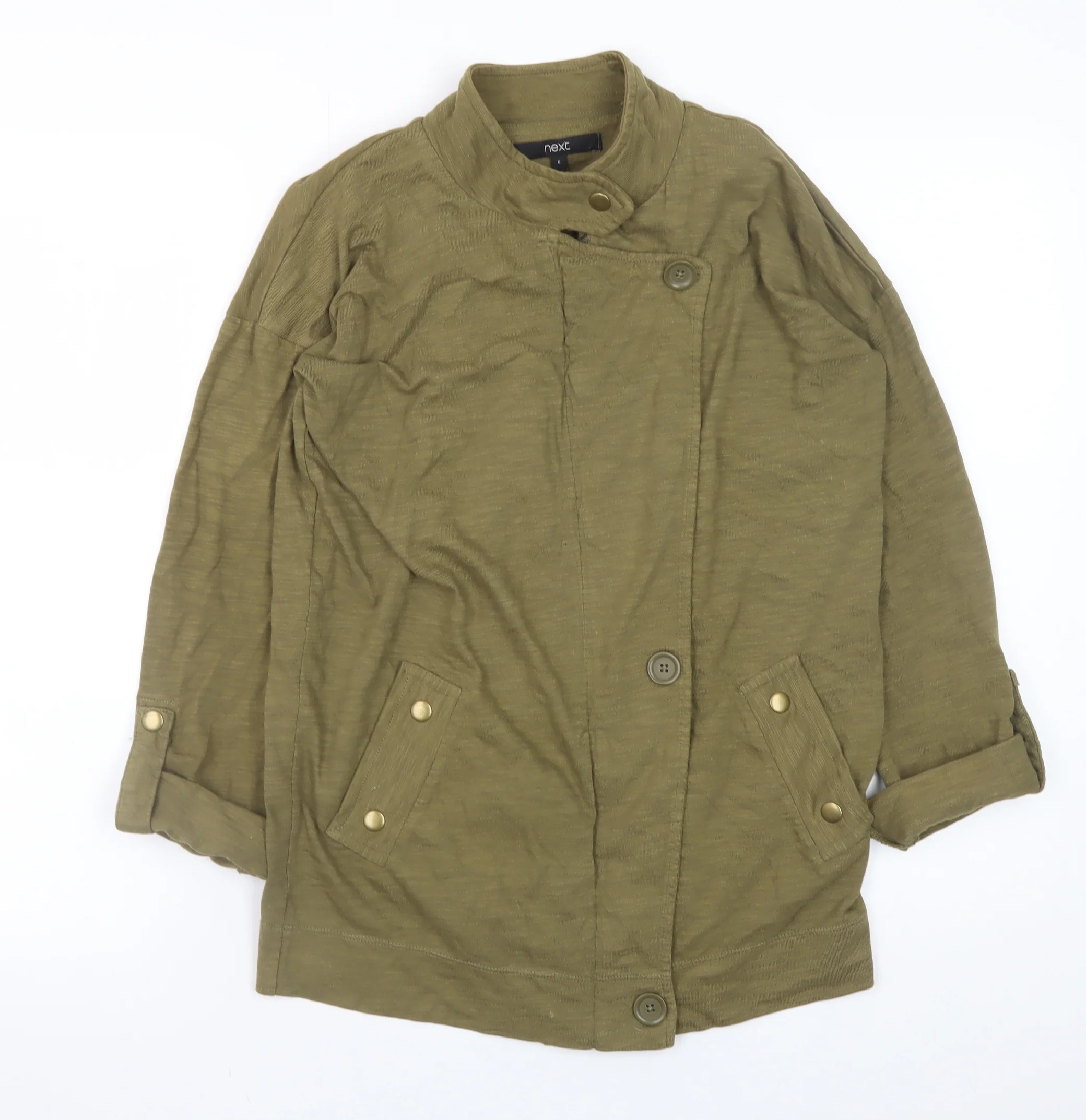 Next Women’s Khaki Green Cotton Mid-Length Jacket UK 6