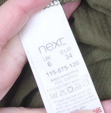 Next Women’s Khaki Green Cotton Mid-Length Jacket UK 6 - Image 4