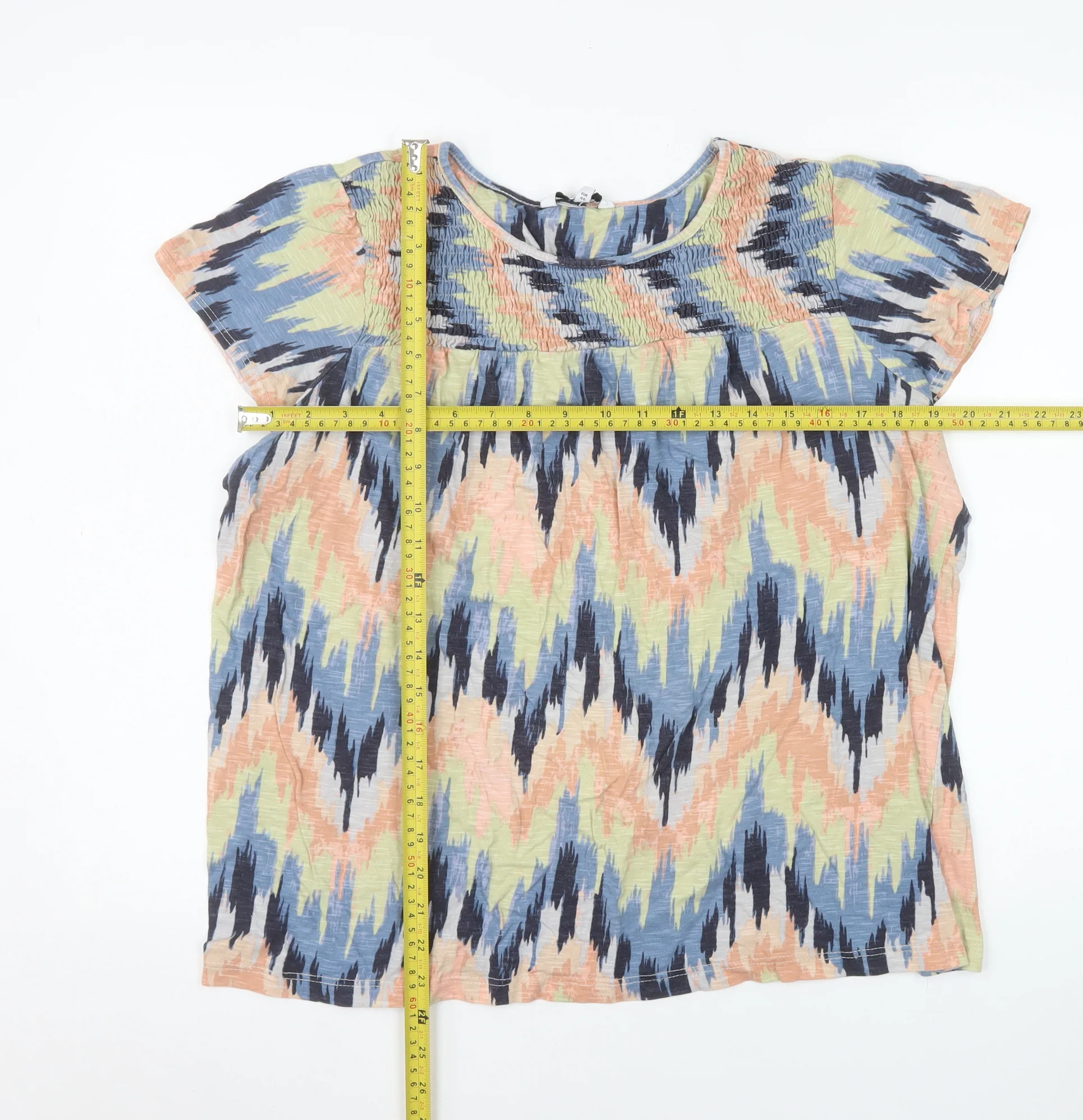 Next Women’s Multicoloured Cotton Tunic Blouse Size 18 Short Sleeve - Image 2