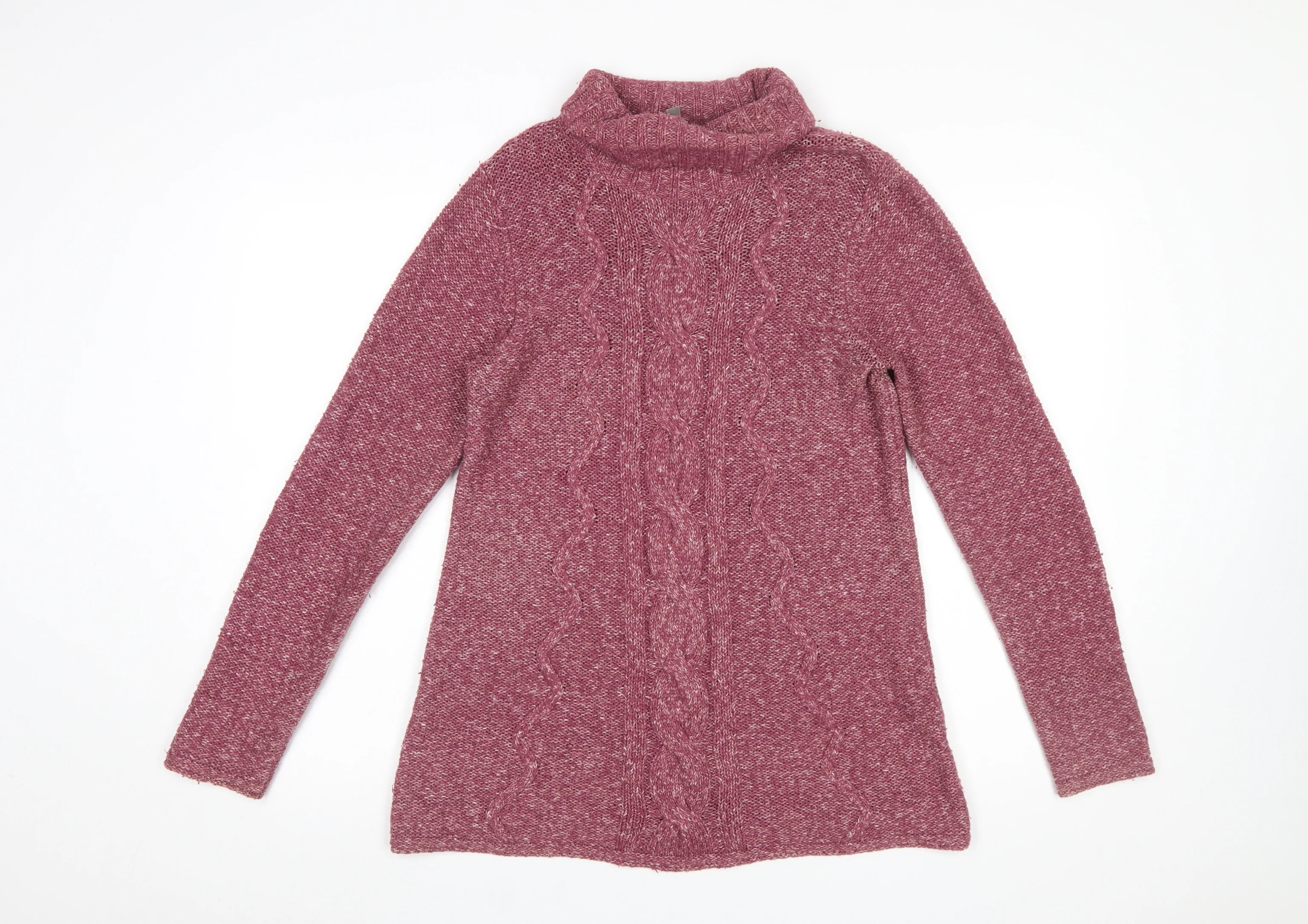 Next Women’s Purple Roll Neck Cable-Knit Jumper Size 12