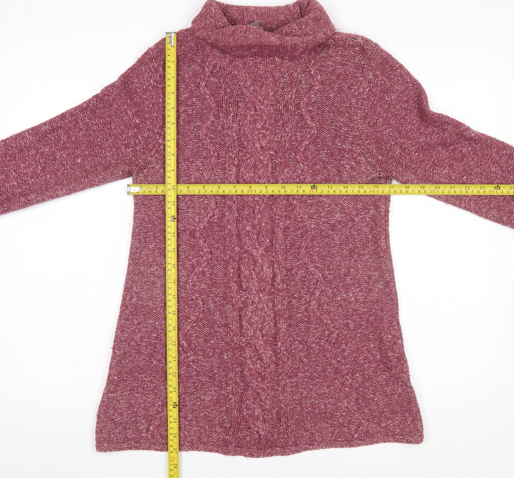 Next Women’s Purple Roll Neck Cable-Knit Jumper Size 12 - Image 2