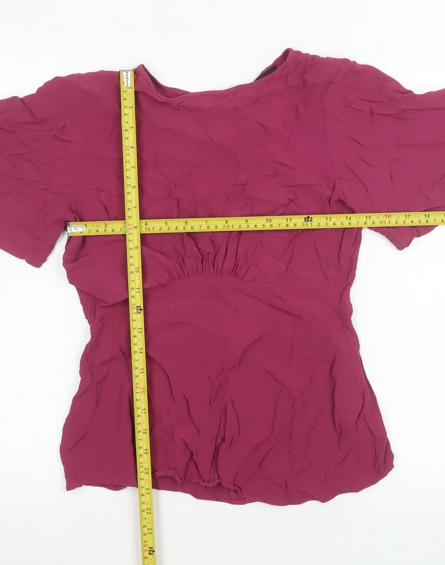 Next Women’s Purple Short Sleeve Viscose Blouse UK 6 - Image 2