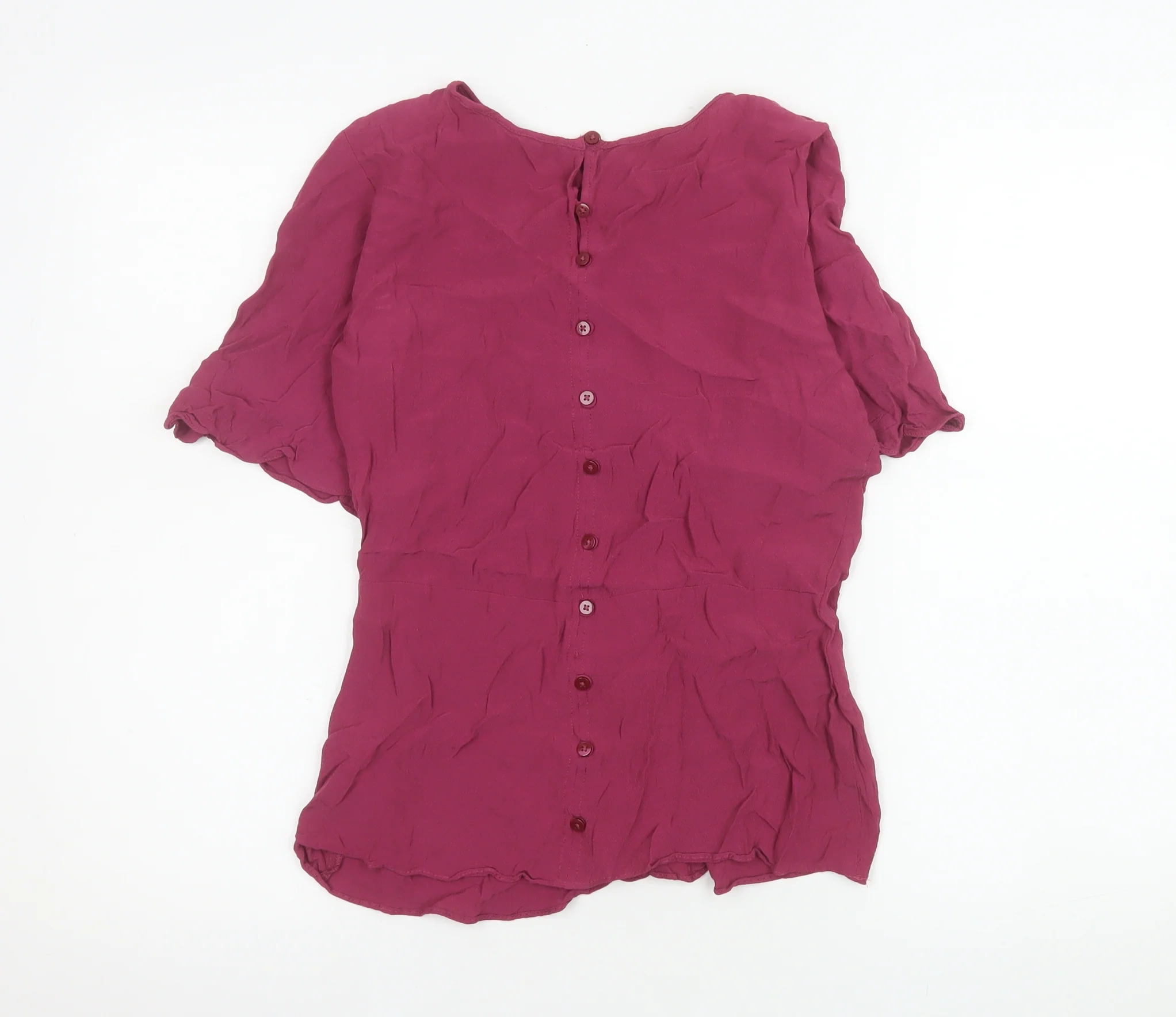 Next Women’s Purple Short Sleeve Viscose Blouse UK 6 - Image 3