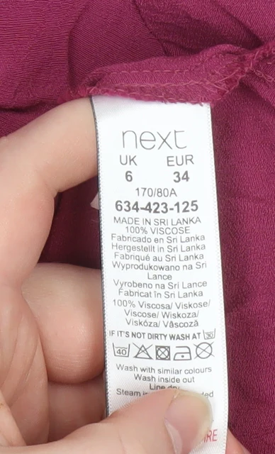 Next Women’s Purple Short Sleeve Viscose Blouse UK 6 - Image 4