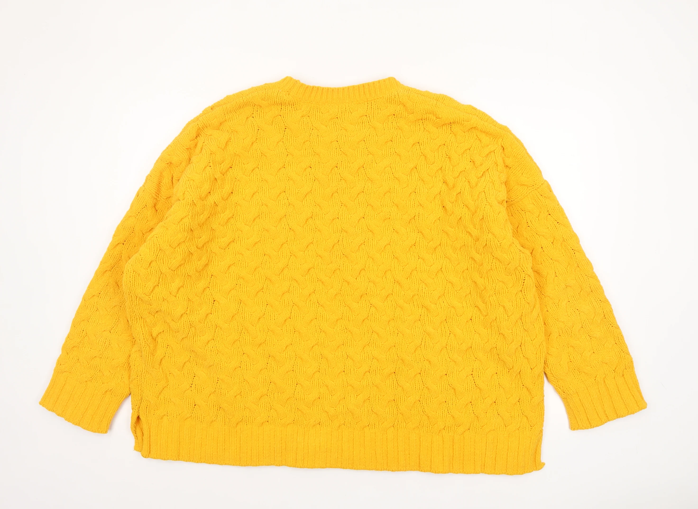 Next Women’s Yellow Cable Knit Crew Neck Jumper XL - Image 3