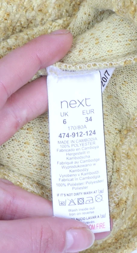Next Women’s Yellow Mid-Length Polyester Overcoat Size 6 - Image 4