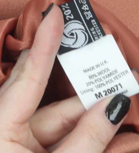Next Womens Beige Wool Blend Blazer UK 14 Single-Breasted Jacket - Image 4