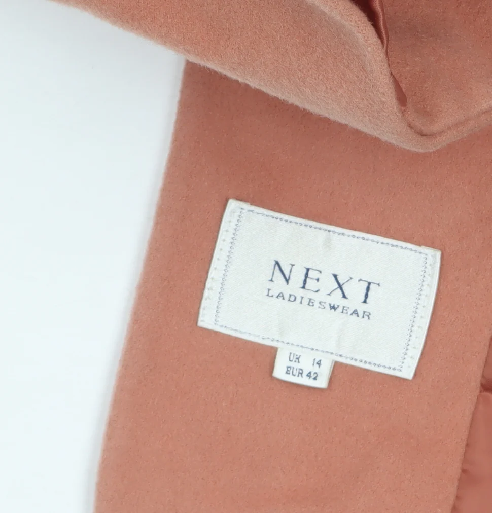 Next Womens Beige Wool Blend Blazer UK 14 Single-Breasted Jacket - Image 5