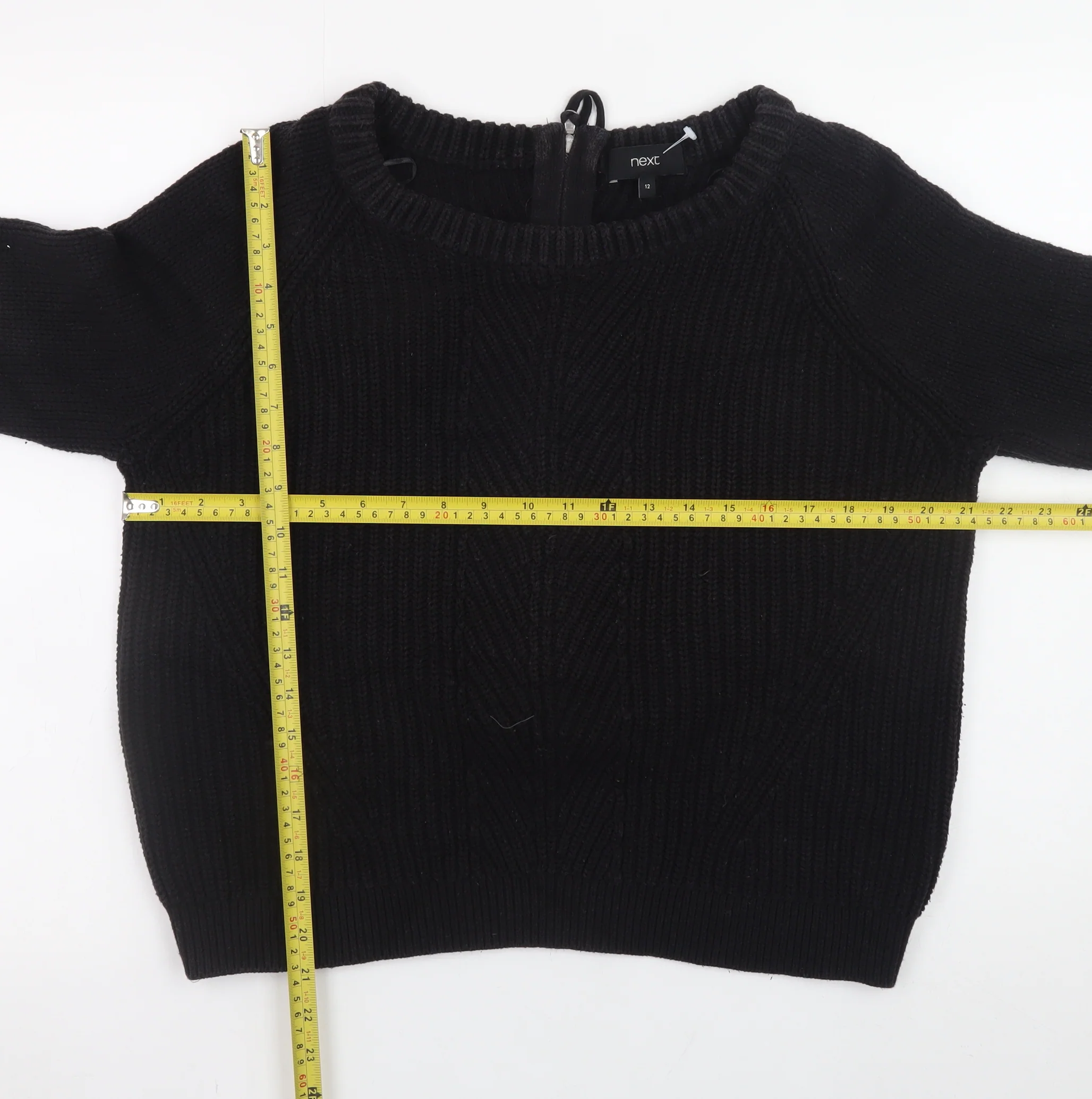 Next Women's Black Chunky-Knit Pullover Jumper Size 12 - Image 2