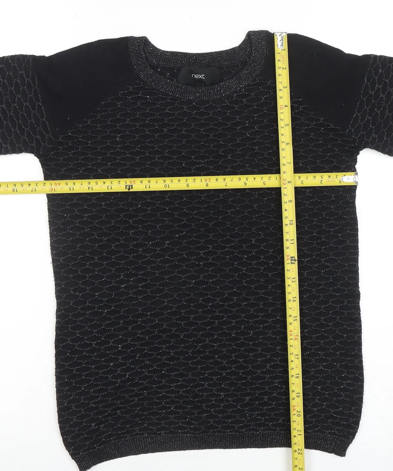Next Women's Black Crew Neck Long Sleeve Knit Jumper Size 8 - Image 2